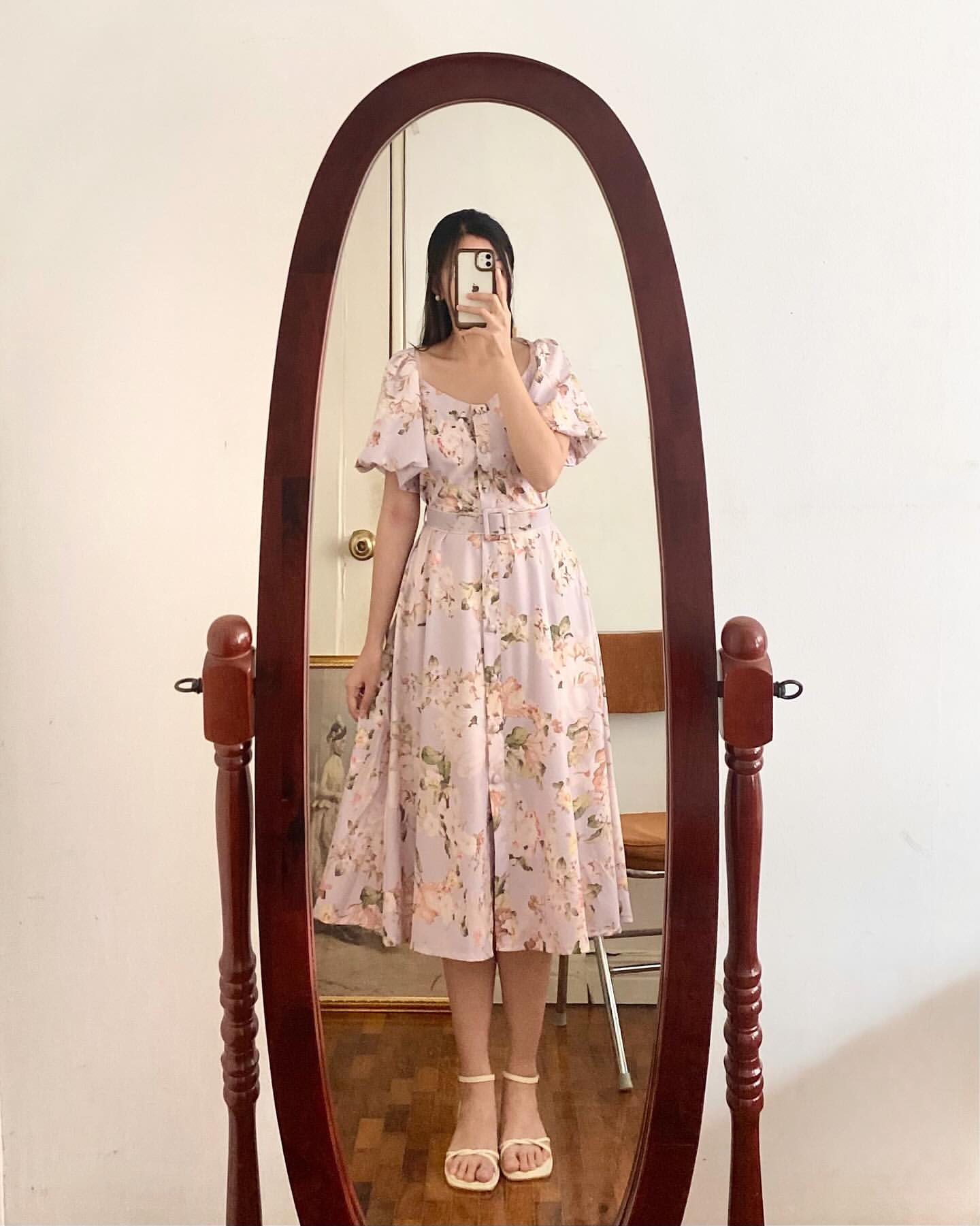Midi dress with belt — The Modest Filipina